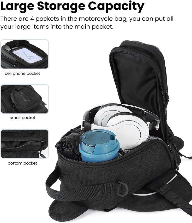 ILM Motorcycle Tank Bag Magnetic 4 Straps Reinforced Fastening Waterproof Touch Screen Phone Pouch Motorbike BT01 - Image 3